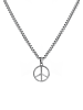 KUZZOI Halskette 925 Sterling Silber Peace-Zeichen in Silber