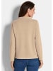 GOLDNER Kurzgröße:  Sweatshirt Langarm Ottoman-Design, Turtleneck in beige