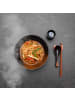 Intirilife Ramen Schüssel Set 2 Personen je 2x Schüssel Stäbchen Löffel Becher in Schwarz