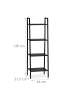 relaxdays Standregal in Schwarz - (B)44 x (H)136 x (T)31,5 cm