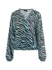 faina Bluse Mit Zebraprint in Hellblau Schwarz