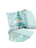 JACK 2 tlg. Flanell Bettwäsche 135x200cm Happy Schneemann in Blau/Weiß