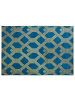 Beliani Kurzflor VEKSE in Blau/Gold - (W) 160 x (H) 1.2 x (L) 230 cm