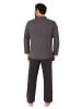 NORMANN Langarm Schlafanzug Jersey Pyjama zum durchknöpfen - 81218 in dunkelgrau