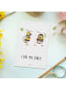 Mr. & Mrs. Panda Wanddeko Bienen Paar mit Spruch in Weiß