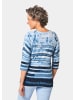 GOLDNER Viskosepullover mit Muster, Feinstrick in blau / gemustert