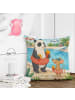 Mr. & Mrs. Panda Kissen Panda Schwimmbad Pommes Design ohne Spruch in Weiß