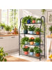 relaxdays Blumenregal "4 Ablagen" in Schwarz - (B)71 x (H)114 x (T)24,5 cm