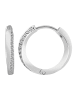 Adeliás Damen Ohrringe – Klappcreole aus 925 Silber mit Zirkonia in silber
