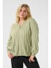 KAFFE curve Langarm-Bluse KCsida in Oil Green/ Moonstruck Stripe