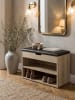 KADIMA DESIGN Schuhbank CIGNO | Kunstleder Gepolstert, Stauraum, Weiß-Sonoma in Beige