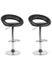 Beliani 2er-Set Drehhocker PEORIA in Schwarz/Silber