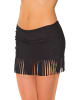 Aquarti Aquarti Damen Bikinihose mit Rock Seitliche Raffung in schwarz