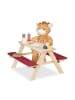 relaxdays Kindersitzgruppe in Natur/ Rot - (B)89 x (H)50 x (T)79 cm