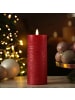 Adilina LED Kerze LINA Echtwachs Rustik-Optik 7x20cm in rot