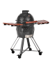 Beliani Holzkohlegrill KAMADO in Schwarz/Braun - (W) 111 x (H) 112 x (L) 53 cm