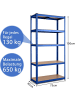 COSTWAY Lagerregal Schwerlastregal 5 Ebenen 75x30x150cm in Blau