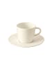 Villeroy & Boch Kaffeetasse mit Untertasse Manufacture Rock in Weiß 150 ml / ø 15,4 cm in weiß