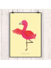Mr. & Mrs. Panda Wanddeko Bild Flamingo Yoga ohne Spruch in Gelb Pastell