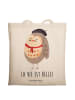 Mr. & Mrs. Panda Jutetasche Eule Frankreich mit Spruch in Creme