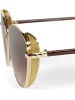 styleBREAKER Cateye Sonnenbrille in Gold / Braun Verlauf