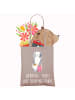 Mr. & Mrs. Panda Tote Bag Tante Shopping mit Spruch in Braun Pastell