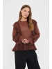 SAINT TROPEZ Langarm-Bluse LabelleSZ Gerade Passform in Chocolate Fondant