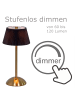 MARELIDA LED Tischlampe mit Schirm aufladbar dimmbar 3 Lichtfarben H: 30,5cm schwarz