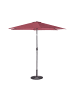 Beliani Marktschirm VARESE in Rot/Grau - (W) 266 x (H) 238 x (L) 266 cm