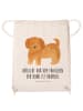 Mr. & Mrs. Panda Jutebeutel Hund Flauschig mit Spruch in Creme