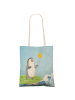 Mr. & Mrs. Panda shopping bag Pinguin Surfer ohne Spruch in Eisblau