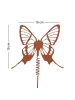 UNUS Gartenstecker Rost Schmetterling mit Wackelfeder in Braun