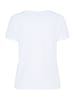 More & More T-Shirt mit Perlenschriftzug in white/skyblue