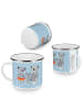 Mr. & Mrs. Panda Camping Emaille Tasse Koala Familie ohne Spruch in Blau Pastell