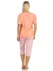 NORMANN CapriSchlafanzug Hose "New York City Loving" - 65218 in apricot