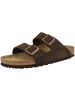 Birkenstock Sandale Arizona Veloursleder schmal in dunkelbraun