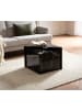 KADIMA DESIGN Couchtisch 2er Set MONOBLOC Hochglanz Sofatisch mit Marmor in Schwarz