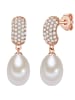 Valero Pearls Perlen-Ohrstecker Sterling Silber Zirkonia Süßwasser-Zuchtperle in roségold