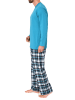 NORMANN Schlafanzug lang FlanellHose - 74962 in türkis