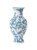 Beliani Blumenvase LLANES in Weiß/Blau - (W) 16 x (H) 36 x (L) 16 cm