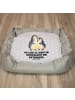 Mr. & Mrs. Panda Hundematte Pinguine Einschlafen mit Spruch in Grau Pastell