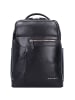 Piquadro Cary Rucksack Leder 40 cm Laptopfach in black