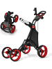COSTWAY Golf Trolley 4 Rad klappbar in Rot