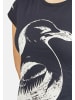Salzhaut Rundhals T-Shirt für Damen in marineblau