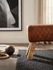 KADIMA DESIGN Sitzbank Echtleder / Massivholz 89x46x35 cm Leder Modern Turnbock
