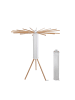 relaxdays Wäscheständer in Weiß/ Natur - (H)121 x Ø112 cm