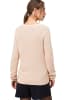 Zero  Strukturpullover mit V-Ausschnitt in Dark Cream Melange
