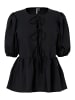 Pieces Oberteil mit Puffärmeln in Black