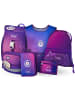 BAAGL 5-tlg. Set: Schulrucksack Airy in Violett Pferde-Herz