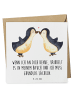 Mr. & Mrs. Panda Grußkarte Pinguine Kuss mit Spruch in Weiß